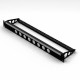 1U Rack Panel Punched for 8 D Series Connectors with Lacing Bar R2269-1U-08