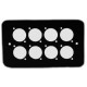 D/Plate Double Black punched for 8 x  XLR Rounded Corners 84511-8RC
