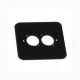 D/Plate Single Black punched for 2 x  XLR Rounded Corners 82511-RC
